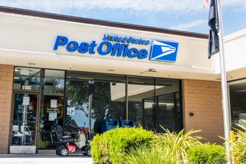 Website der United States Post Office (USPS);  Die USPS ist eine unabhängige Behörde der Exekutive der US-Bundesregierung