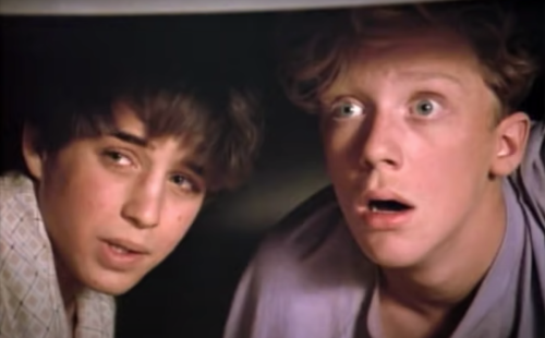 Ilan Mitchell-Smith and Anthony Michael Hall in "Weird Science"