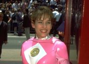 amy jo johnson in her pink power ranger costume