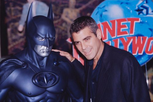 George Clooney with a Batman Model in 1997