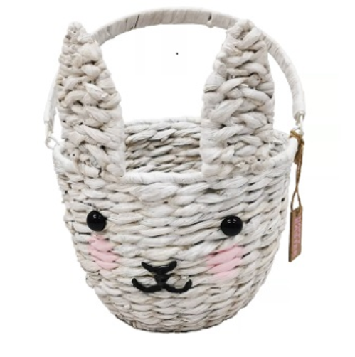 recalled woven bunny basket in pink