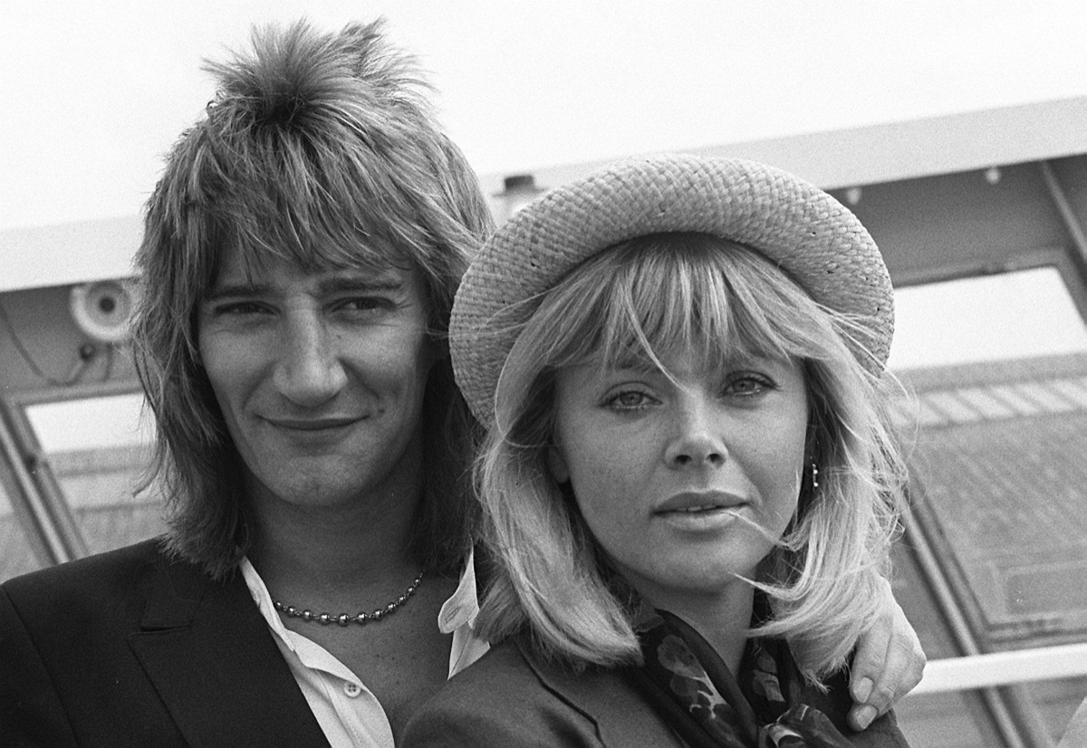 Rod Stewart and Britt Ekland in 1977