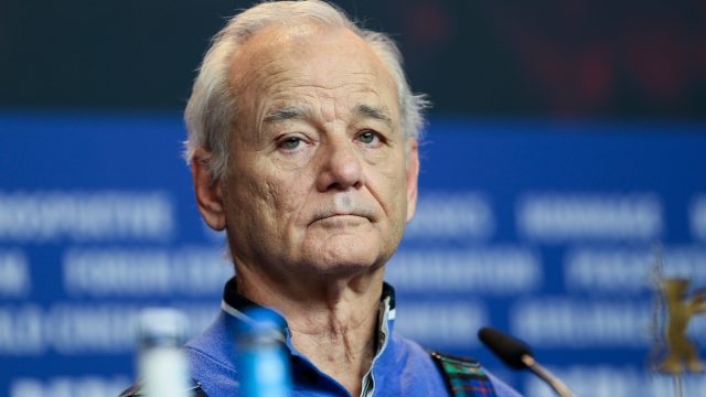 Bill Murray at an "Isle of Dogs" press conference at the Berlinale International Film Festival in 2018