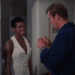 Gloria Hendry and Roger Moore in "Live and Let Die"