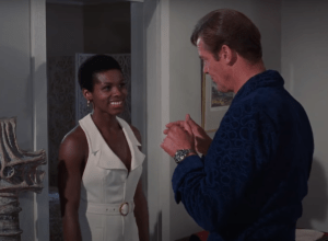 Gloria Hendry and Roger Moore in "Live and Let Die"