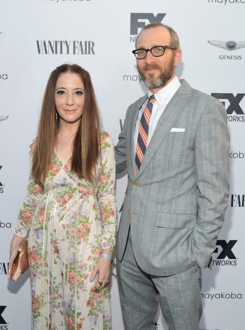 Clea Lewis and Peter Ackerman at an FX Networks and Vanity Fair Emmy Party in 2018