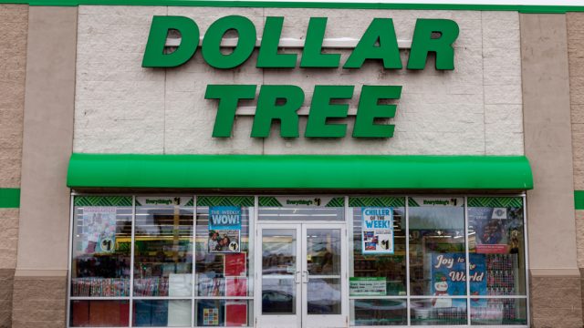 The storefront of a Dollar Tree location
