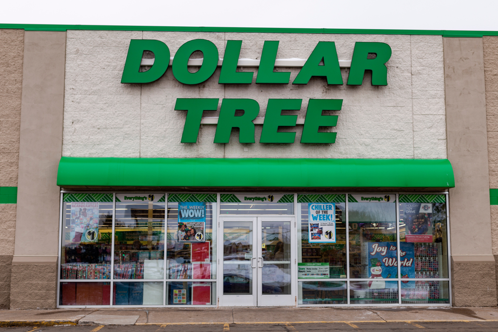 The storefront of a Dollar Tree location