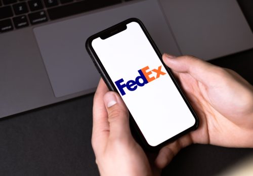 FedEx logo on smartphone screen