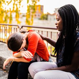 friend comforting someone