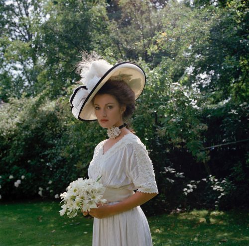 Jane Seymour on the set of "Somewhere in Time"
