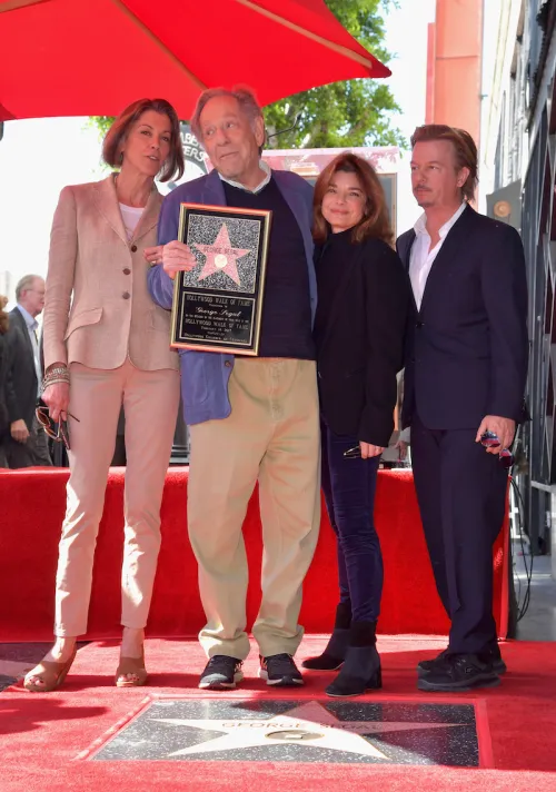 Wendie Malick, George Segal, Laura San Giacomo, and David Spade at Segal's Hollywood Walk of Fame ceremony