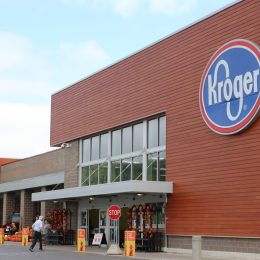 kroger store front with customers