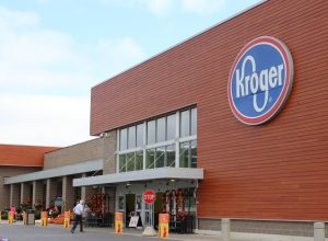 kroger store front with customers