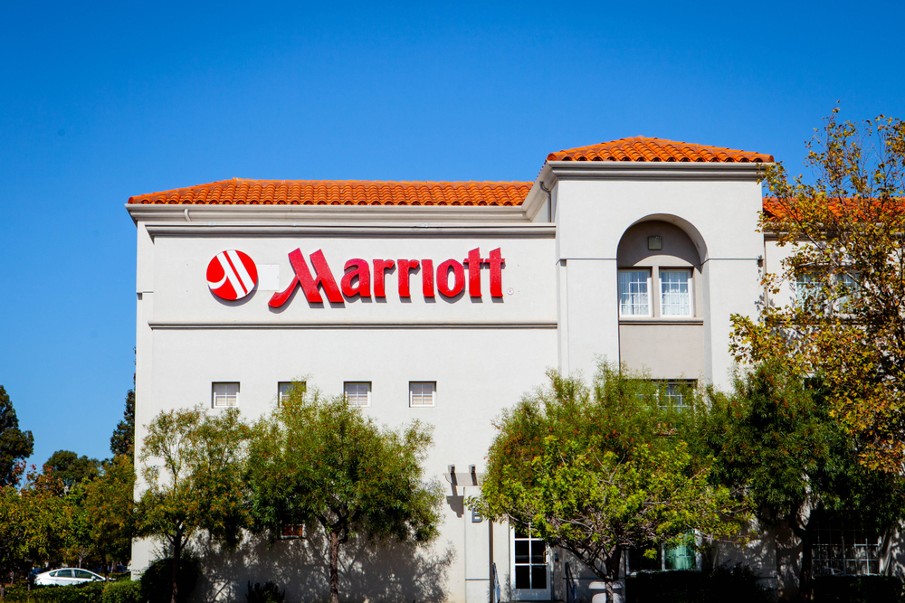 The exterior of a Marriott hotel location