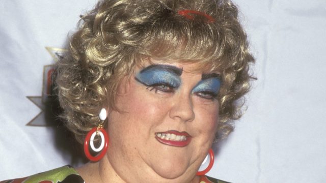 Kathy Kinney dressed as Mimi at "The Drew Carey Show" Donates Mimi Bobeck's Signature Dress in 1996