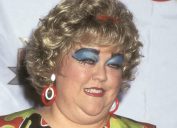 Kathy Kinney dressed as Mimi at "The Drew Carey Show" Donates Mimi Bobeck's Signature Dress in 1996