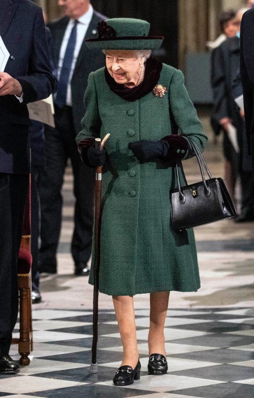 Queen Elizabeth at Westminster Abbey for a memorial service for Prince Philip in March 2022