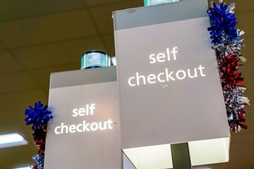 Self Checkout sign in a store