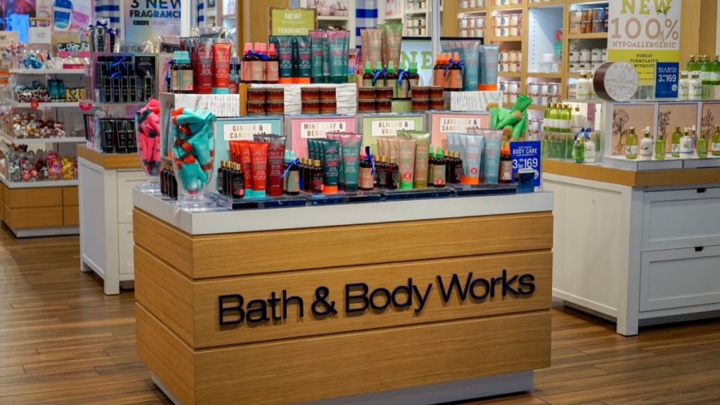 Bath and Body Works products on shelves