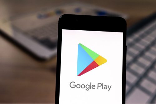 Google play logo on mobile device
