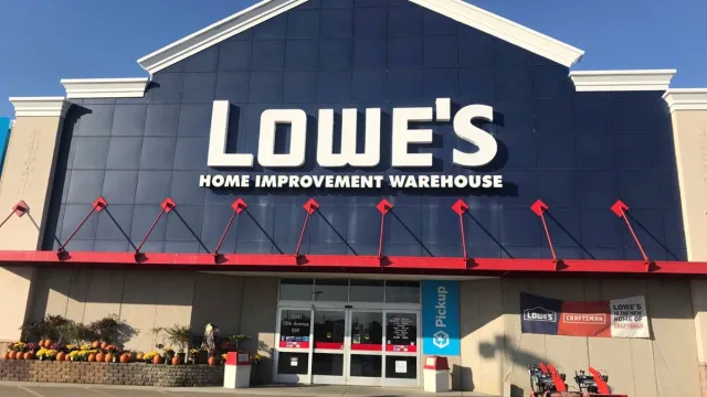 entrance to a Lowe's home improvement store
