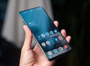 person holding Android smartphone