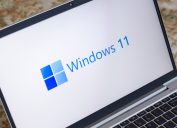windows 11 logo on laptop screen