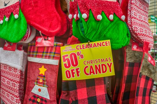 after Christmas clearance sale at Dollar Tree