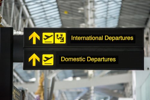 International and Domestic Departure Signs