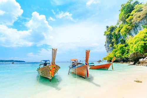 Boats on the Beach in Phuket Thailand