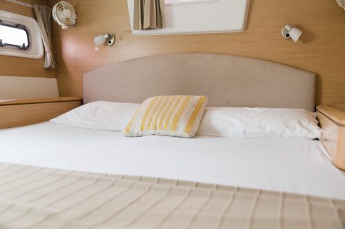 Made Bed in Cruise Ship Cabin