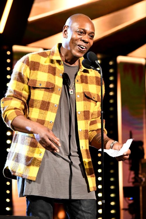 Dave Chappelle at the Rock and Roll Hall of Fame Induction Ceremony in 2021