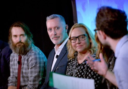 michael mcdonald onstage with will forte and nicole sullivan