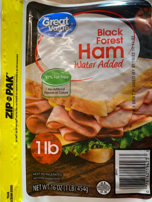 recalled great value black forest ham