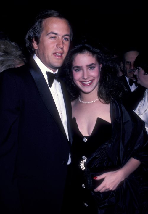 John Davis and Claudia Wells at the premiere of "Crimes of the Heart" in 1986