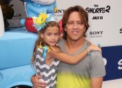 Dannielynn and Larry Birkhead at the premiere of "The Smurfs 2" in 2013
