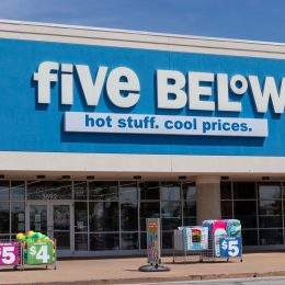 Five Below Retail Store. Five Below is a chain that sells products that cost up to 5 dollars.