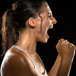 intense woman working out