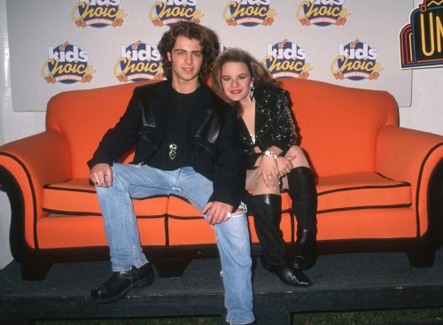 Joey Lawrence and Jenna von Oÿ at the 1992 Nickelodeon Kids' Choice Awards