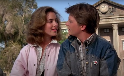 Claudia Wells and Michael J. Fox in "Back to the Future"