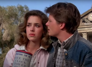 Claudia Wells and Michael J. Fox in "Back to the Future"