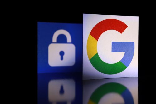 Google logo with lock