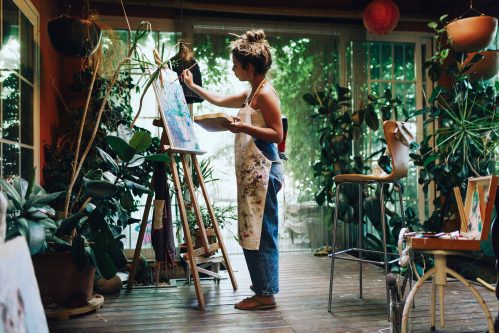 woman painting artist