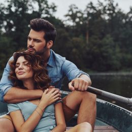 two people in a boat