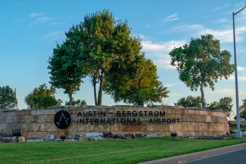 Austin–Bergstrom International Airport sign
