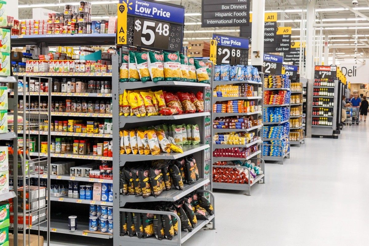 walmart food shelves with prices