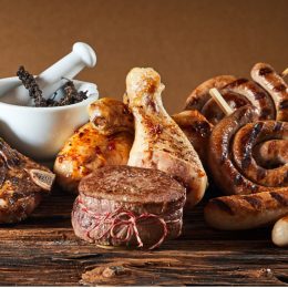 selection of cooked meat products