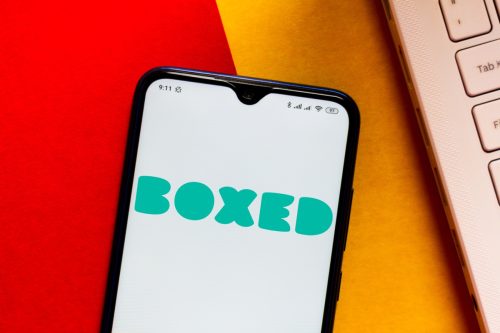 boxed logo on smartphone