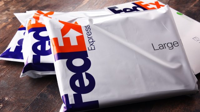 fedex packages in a pile